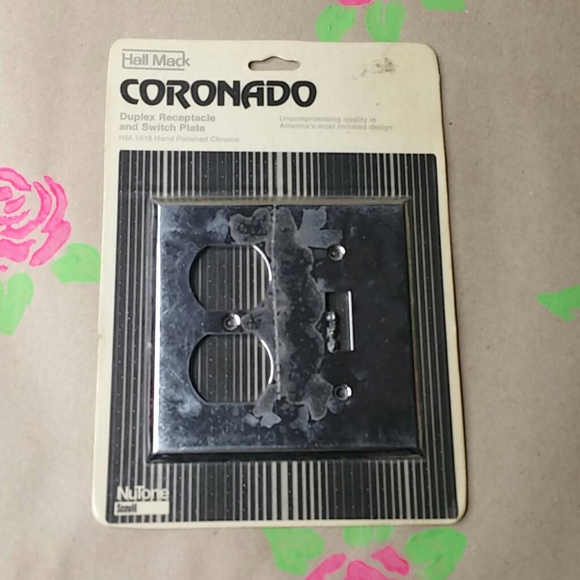NEW - Vintage Chrome Coronado Duplex Switch Plate - Picture 2 of 8